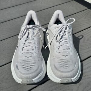 Hoka One Women's Bondi 9 Running Shoes White/Silver, Size 11 D (Wide)